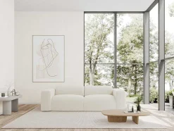 Sofá De 4 Lugares Em Tecido Boucle Branco - Pogni