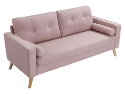 Sofá De 3+2 Lugares Em Tecido Efeito La Cor-De-Rosa - Tatum