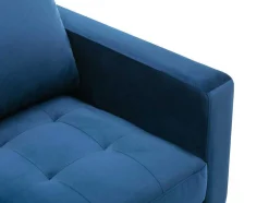 Sofá De 3 Lugares Em Veludo Azul - Estela