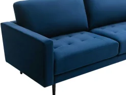 Sofá De 3 Lugares Em Veludo Azul - Estela