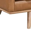Sofá De 3 Lugares 100% Pele De Bufalo Superior Castanho Vintage - Danila