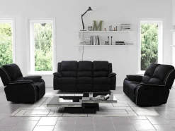 Sofá De 3+1 Lugares Relax Em Microfibra Cinzento - Hernani