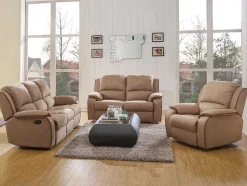 Sofá De 3+2 Lugares Relax Em Microfibra Cinzento - Hernani