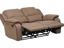 Sofá De 3+2 Lugares Relax Em Microfibra Taupe - Hernani