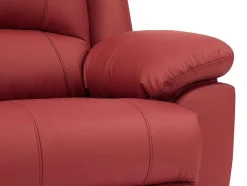 Sofá De 3 Lugares Relax Em Pele Vermelho - Aroma