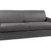 Sofá 4 Lugares Convertivel Em Cama Expresso Em Pele Sintética Cinzento - Cama De 160 Cm - Calife