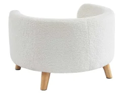 Sofá Para Animais Em Tecido Boucle E Pés De Madeira D.56 X A.35 Cm Branco - Misia