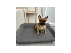 Sofá Para Animais Em Tecido E Pés Em Metal C.99 X L.61 Cm Cinza - Zolia