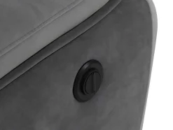 Sofás De 3+2 Lugares Articulados Eletricos Em Veludo - Cinza E Faixas Branco Cru - Metti