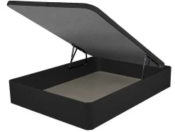 Sommier Com Bau Oniry Em Pele Sintética Da Ysmee - 140X190 Cm - Preto Mate