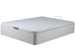 Sommier Com Bau Oniry Em Pele Sintética Da Ysmee - 160X200 Cm - Branco Mate