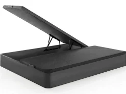 Sommier Com Espaco De Arrumação Hestia Da Ysmee Cor Preto Mate De 180 X 200 Cm