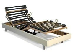 Sommier De Relaxamento Com Ripas Em Camadas - 5 Planeamentos De Cama - Firmeza Regulavel - 90 X 200 Cm - Branco