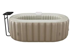 Spa Insuflável Oval 2 Lugares C190 X L120 X A65 Cm, 90 Jatos De Ar, Taupe E Bege - B-Lucky