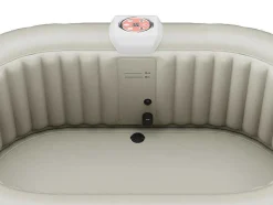Spa Insuflável Oval 2 Lugares C190 X L120 X A65 Cm, 90 Jatos De Ar, Taupe E Bege - B-Lucky