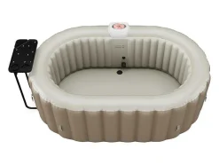 Spa Insuflável Oval 2 Lugares C190 X L120 X A65 Cm, 90 Jatos De Ar, Taupe E Bege - B-Lucky