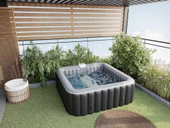 Spa Insuflável Quadrado 6 Péssoas - C185 X L185 X A65 Cm - 140 Saidas De Ar - Preto E Cinza - B-Cosy