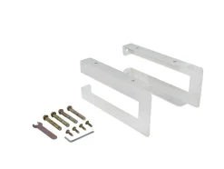 Suporte Suspenso Em Teca Clara Com Esquadros De Fixacao Brancos E Lavatório De 80 X 50 Cm - Sukawati