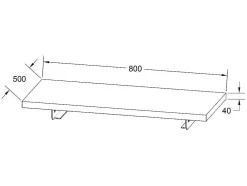 Suporte Suspenso Em Teca Clara Com Esquadros De Fixacao Brancos De 80 X 50 Cm - Sukawati