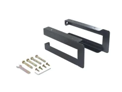 Suporte Suspenso Em Teca Escura Com Esquadros De Fixacao Pretos E Lavatório De 80 X 50 Cm - Sukawati