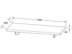 Suporte Suspenso Em Teca Escura Com Esquadros De Fixacao Pretos De 120 X 50 Cm - Sukawati
