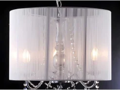 Suspensao Toscani Com Fios Brancos - A 50Cm - Gotas De Cristal