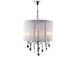 Suspensao Toscani Com Fios Brancos - A 50Cm - Gotas De Cristal