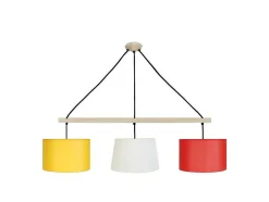 Suspensao Tosel Amesterdham Tecido Feixe Amarelo D80 X H80 Cm