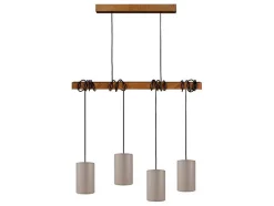 Suspensao Tosel Harlem A Cordao De Algodao Conico Vermelho D60 X H90 Cm