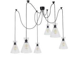 Suspensao Tosel Krake Tecido Quadrado Branco D17 X H80 Cm