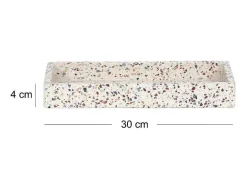 Tabuleiro De Terrazzo - L.30 X P.15 X A. 4 Cm - Multicolorido - Joana