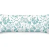 Taie D'Oreiller 100% Coton 1 Piece Blanc A Fleurs Bleues 45X110