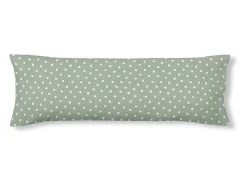 Taie D'Oreiller 100% Coton 1 Piece Vert Et Motifs Pois 45X125