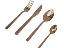 Talheres 16 Pecas Em Inox Cor Cobreado Com Acabamento Brilhante - Melly