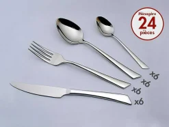 Talheres 24 Pecas Em Inox Grazia - Acabamento Espelhado - Cor Prata