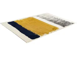Tapete Camden - Poliester - 160 X 230 Cm - Mostarda, Azul-Marinho, Cinza