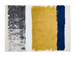Tapete Camden - Poliester - 120 X 170 Cm - Mostarda, Azul-Marinho, Cinza