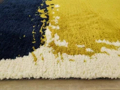 Tapete Camden - Poliester - 120 X 170 Cm - Mostarda, Azul-Marinho, Cinza