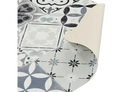 Tapete De Cozinha Em Vinil Efeito Mosaico Hidraulico Mosai - 49,5X83 Cm - Preto E Branco