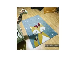 Tapete De Criança Com Padrao Raposa 100 X 150 Cm Multicolor - Junio