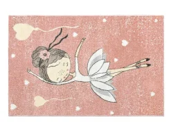 Tapete De Criança 100 X 150 Cm Em Polipropileno Cor-De-Rosa E Bege - Ballerina