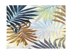 Tapete De Interior Ou De Exterior Etnico Motivos Folhas 150 X 200 Cm Verde - Vegeto