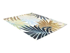 Tapete De Interior Ou De Exterior Etnico Motivos Folhas 150 X 200 Cm Verde - Vegeto