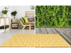 Tapete De Interior Ou De Exterior Estilo Etnico 150 X 200 Cm Amarelo - Grenada