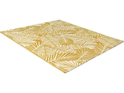 Tapete De Interior Ou De Exterior Motivos Folhas 150 X 200 Cm Amarelo - Curitiba