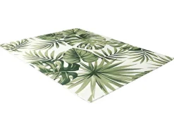 Tapete De Interior Ou Exterior Etnico Motivos Folhas De 200 X 290 Cm Cor Verde - Palmo