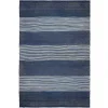 Tapete Em Juta Tecida A Mão De 200 X 290 Cm Cor Azul-Marinho E Branco - Kochi