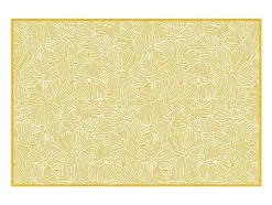Tapete Em Vinil Com Motivos Florais 120X180 Cm Amarelo E Branco - Capucina
