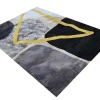 Tapete Estilo Contemporaneo De 160 X 230 Cm Cor Cinza, Preto E Dourado - Picadilly