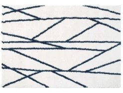 Tapete Felpudo Berbere Assimetrico 160 X 230 Cm Branco E Preto - Bardio